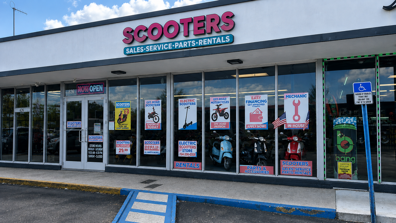 MotoCity Florida scooter showroom, Fort Lauderdale