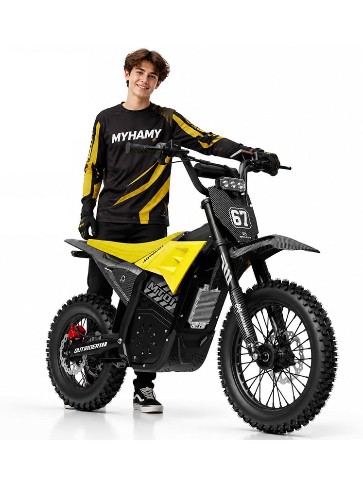 Electric Dirt Bike for Adults & Teens, 5000W Peak Mid-Drive Motor Electric Motorcycle, 52V 28Ah Battery 40-60 Miles Range, 50 MPH, 220N.m Torque,14/12 Fat Tire Full Suspension E Dirt Bike